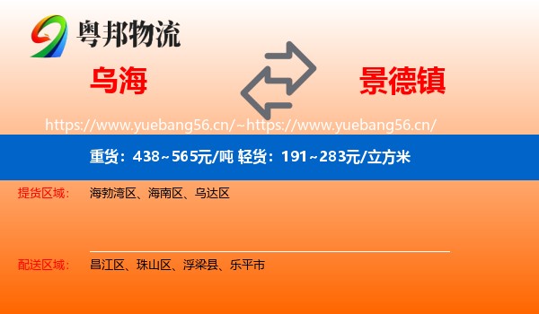 乌海到景德镇物流专线