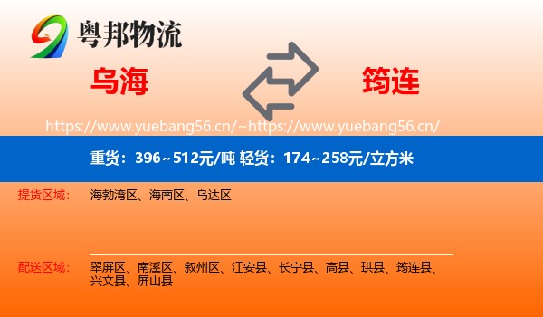 乌海到筠连县物流