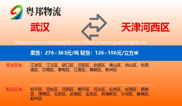 武汉到河西区物流