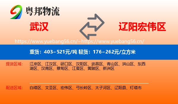 武汉到宏伟区物流专线