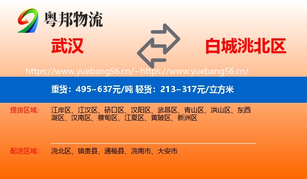 武汉到洮北区物流专线