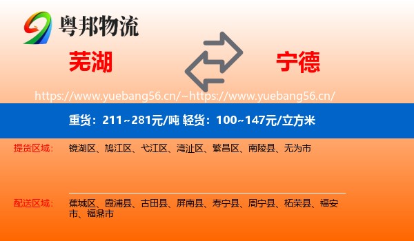 芜湖到宁德物流专线