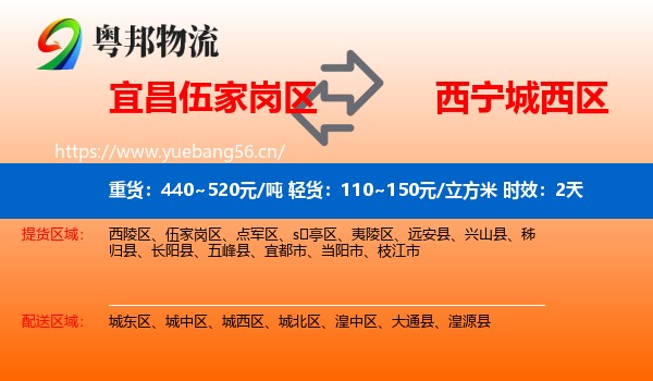 宜昌伍家岗区到城西区物流专线名片