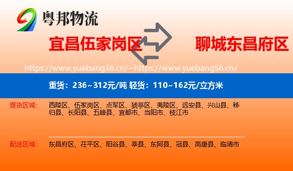 宜昌伍家岗区到东昌府区物流