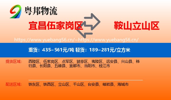 宜昌伍家岗区到立山区物流