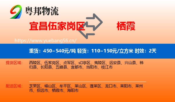 宜昌伍家岗区到栖霞市物流专线名片