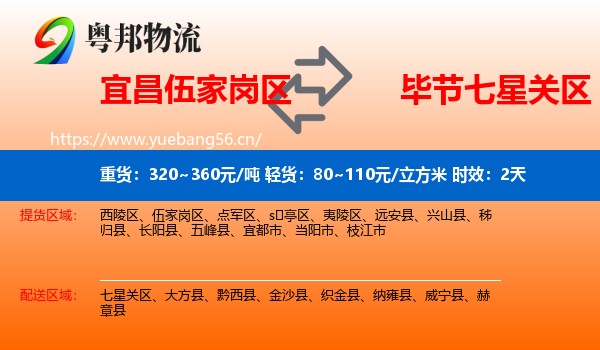 宜昌伍家岗区到七星关区物流专线名片