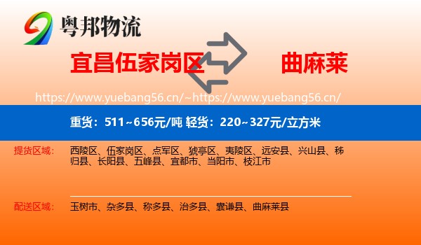 宜昌伍家岗区到曲麻莱县物流