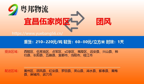 宜昌伍家岗区到团风县物流专线名片
