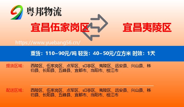 宜昌伍家岗区到夷陵区物流专线名片