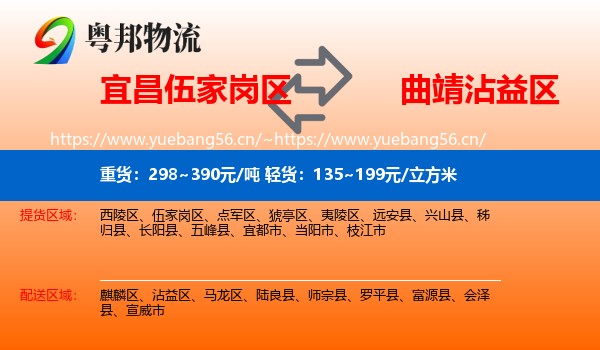 宜昌伍家岗区到沾益区物流