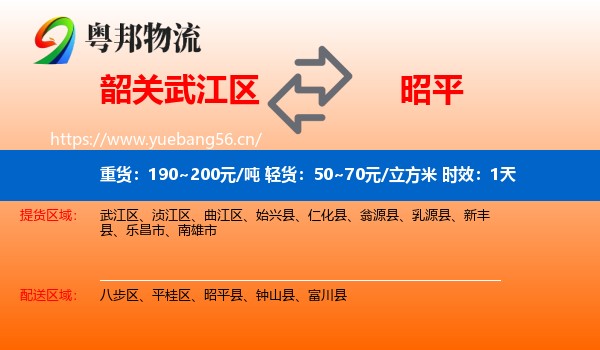 韶关武江区到昭平县物流专线名片
