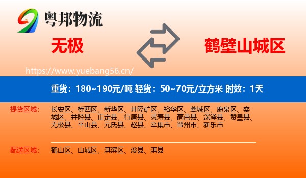无极到山城区物流专线名片