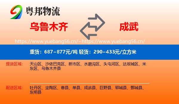 乌鲁木齐到成武县物流