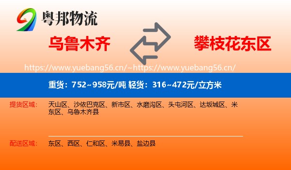 乌鲁木齐到东区物流