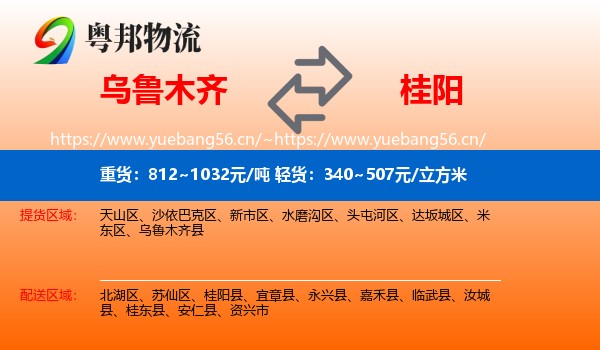 乌鲁木齐到桂阳县物流