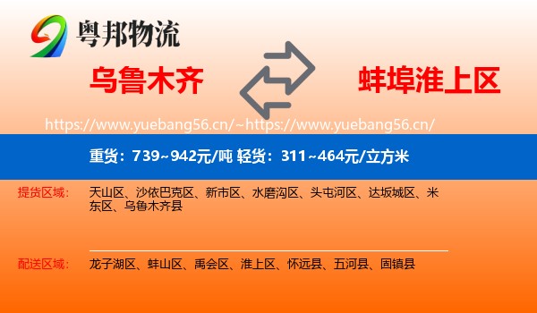 乌鲁木齐到淮上区物流