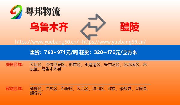 乌鲁木齐到醴陵市物流