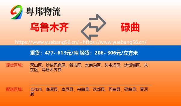乌鲁木齐到碌曲县物流