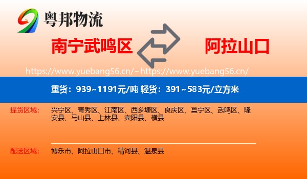 南宁武鸣区到阿拉山口市物流