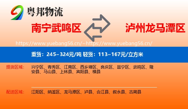 南宁武鸣区到龙马潭区物流
