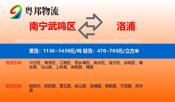 南宁武鸣区到洛浦县物流