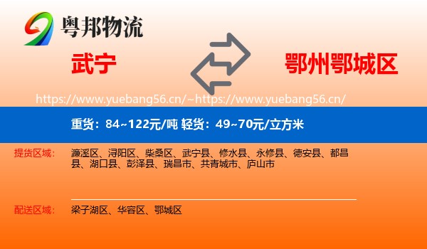 武宁到鄂城区物流