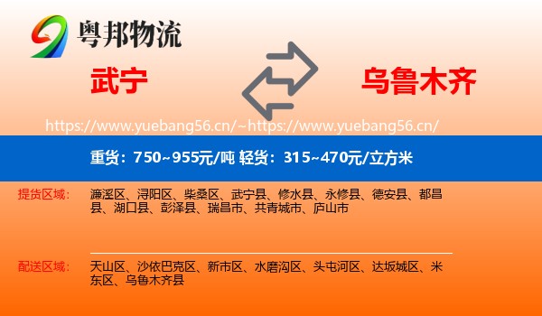 武宁到乌鲁木齐物流