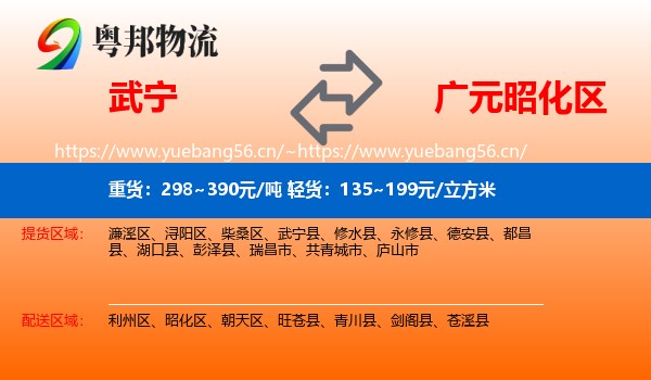 武宁到昭化区物流