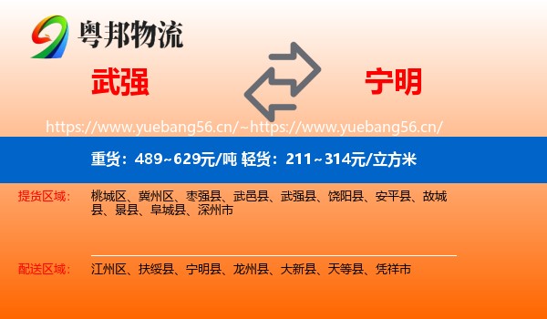 武强到宁明县物流