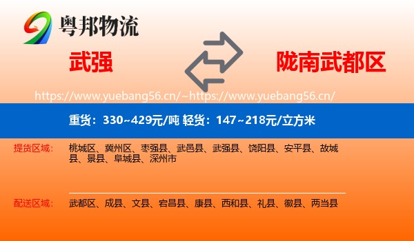 武强到武都区物流