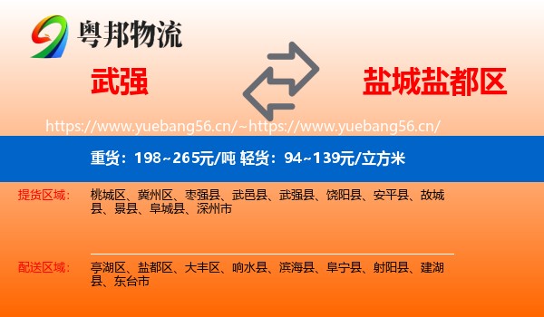 武强到盐都区物流