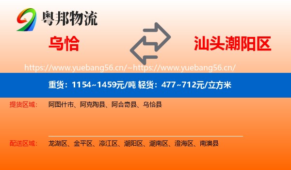 乌恰到潮阳区物流