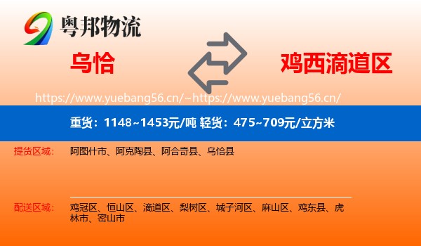 乌恰到滴道区物流