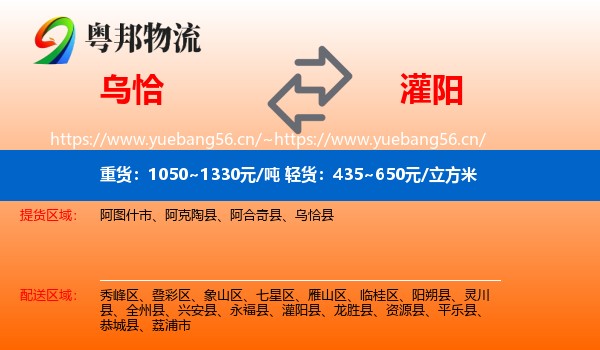 乌恰到灌阳县物流
