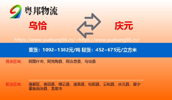 乌恰到庆元县物流
