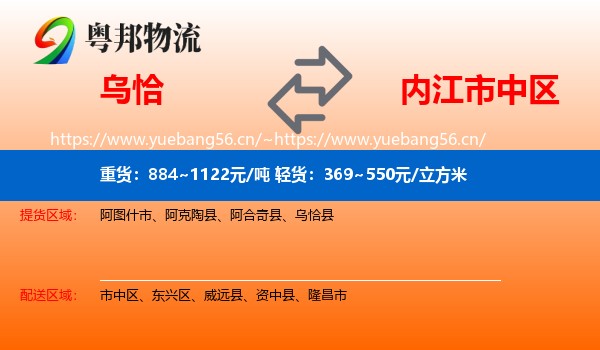 乌恰到市中区物流