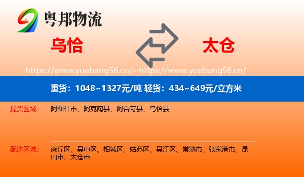 乌恰到太仓市物流
