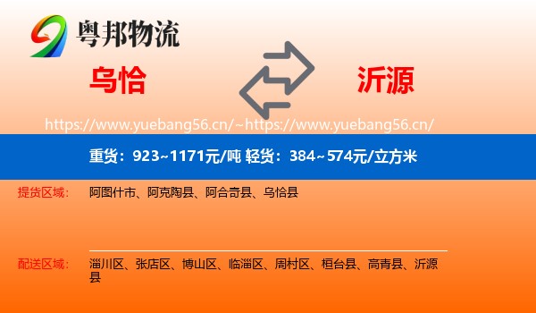 乌恰到沂源县物流