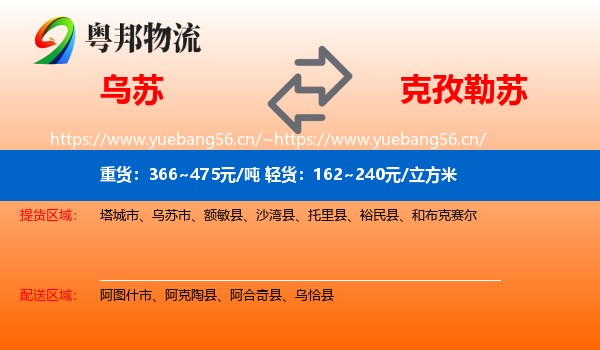 乌苏到克孜勒苏物流