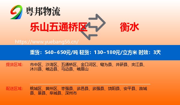 乐山五通桥区到衡水物流 乐山五通桥区到衡水物流专线名片