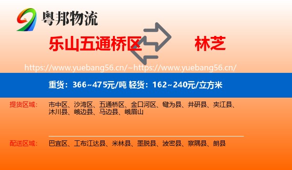 乐山五通桥区到林芝物流