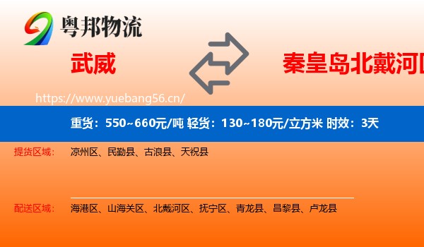 武威到北戴河区物流专线名片