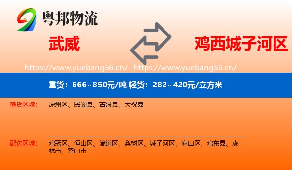 武威到城子河区物流专线