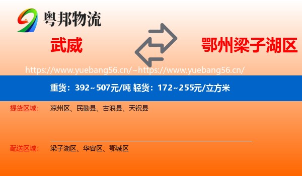 武威到梁子湖区物流