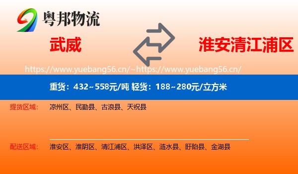 武威到清江浦区物流