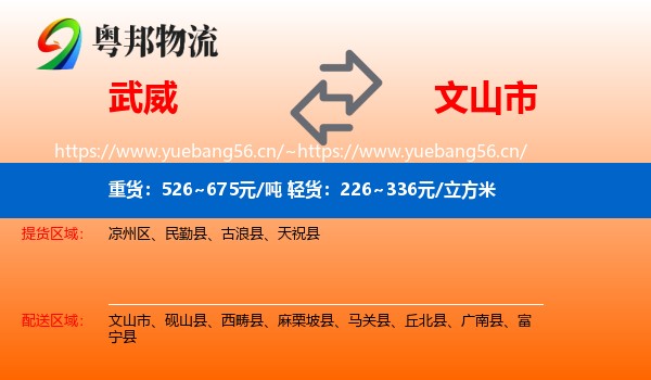 武威到文山市物流