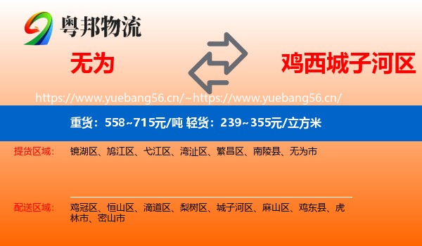 无为到城子河区物流