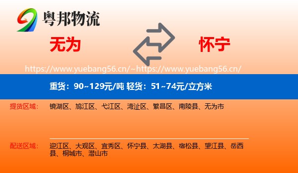 无为到怀宁县物流
