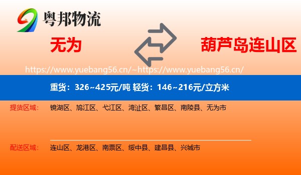无为到连山区物流